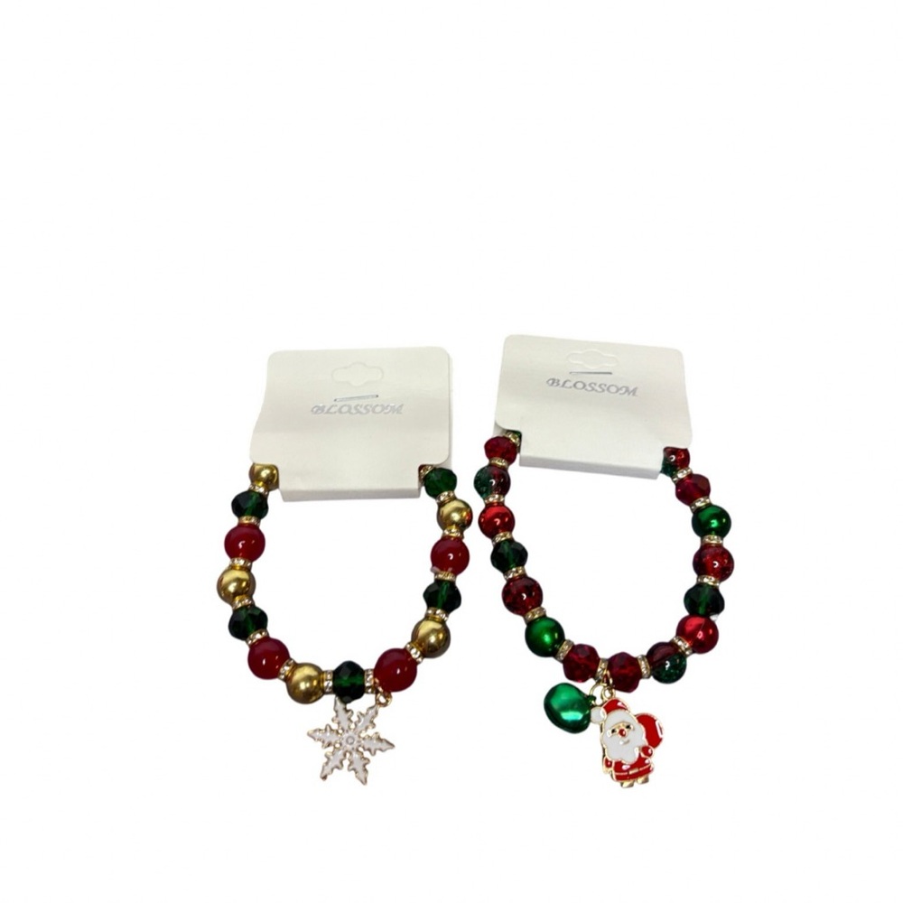 Set of two - Beaded Christmas braclets